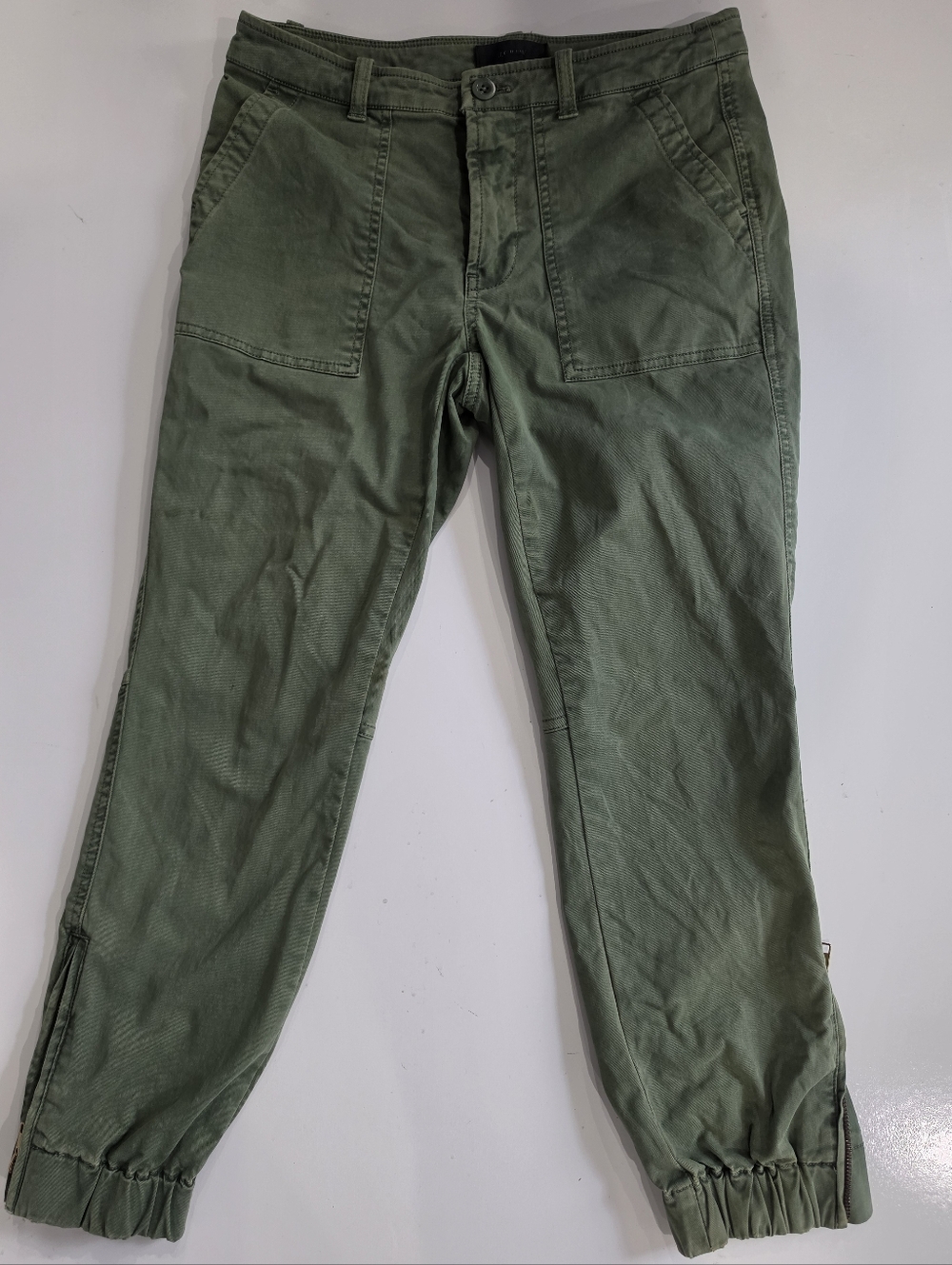 Womans Olive Green J CREW Pants Size 4 Army Green Stretch Ankle